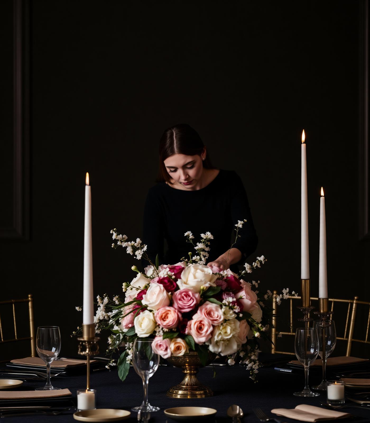 LUX Event Design styling a luxury floral arrangement in San Antonio, Texas